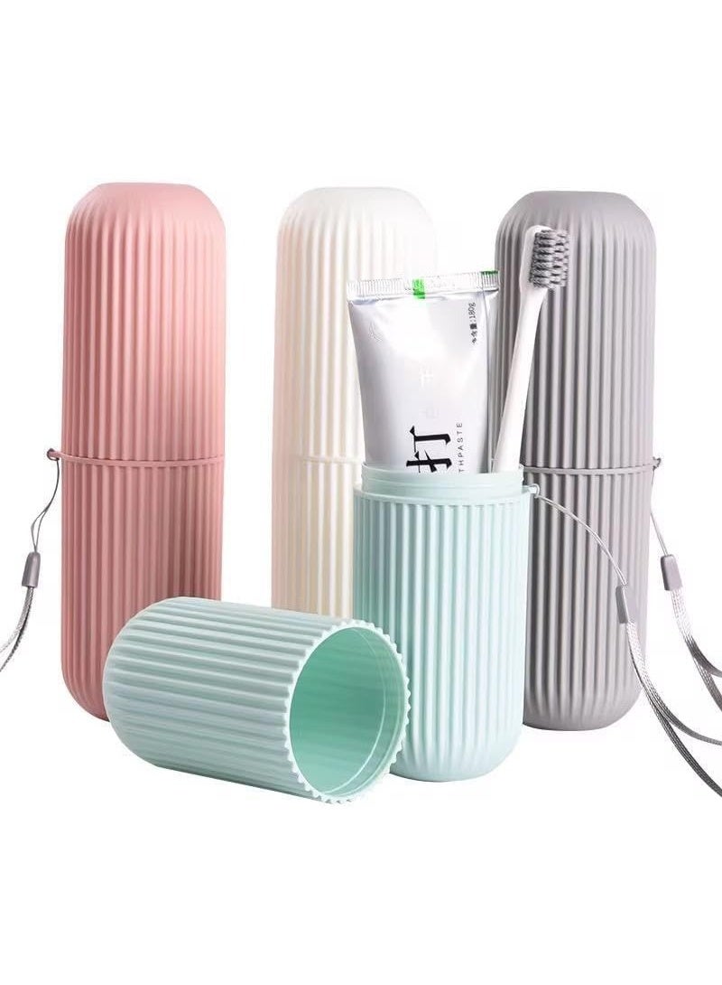 Toothbrush Cup Case,Toothbrush Holder with Cover Travel Toothbrush Containers Portable Toothpaste Storage Toothbrush Case and Carrier (2Pcs) - Image 2