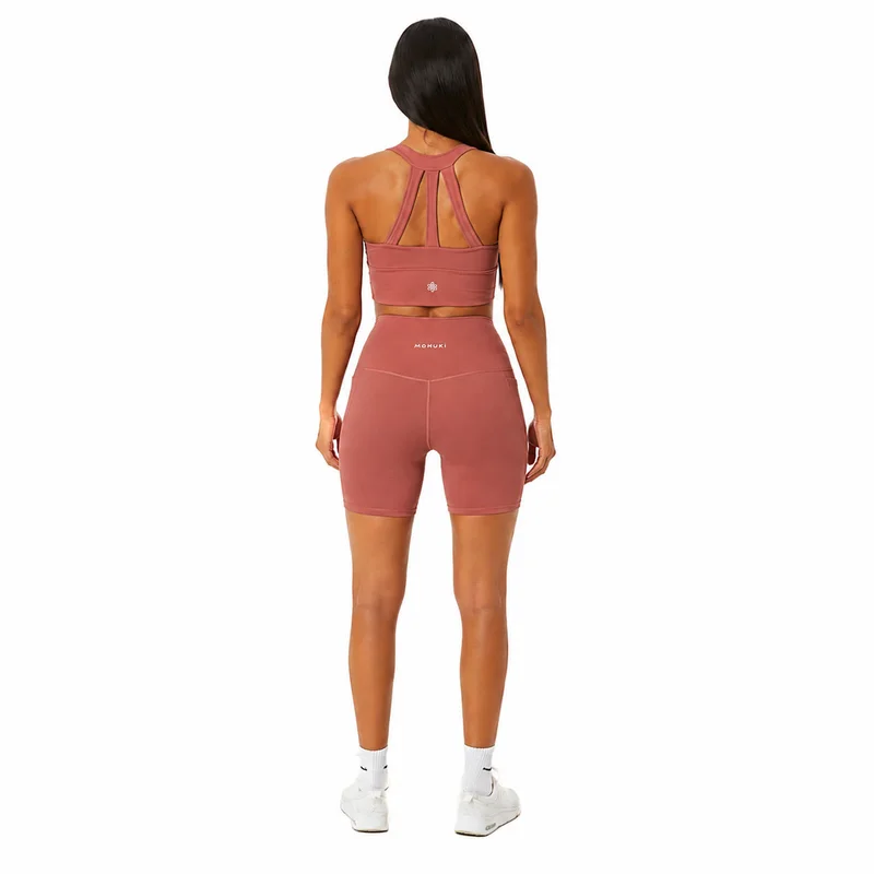Mohuki Chocolate Mohuki Olivia Side Pocket Shorts - Chocolate for Women | Best Price UAE