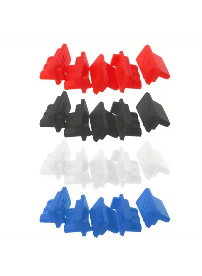 USB Dust Plug Charger Port Cover Black 20 Pcs Universal Dustproof Protector Female Jack Interface For Tablet PC Notebook Laptop Device Port Accessories - Image 1