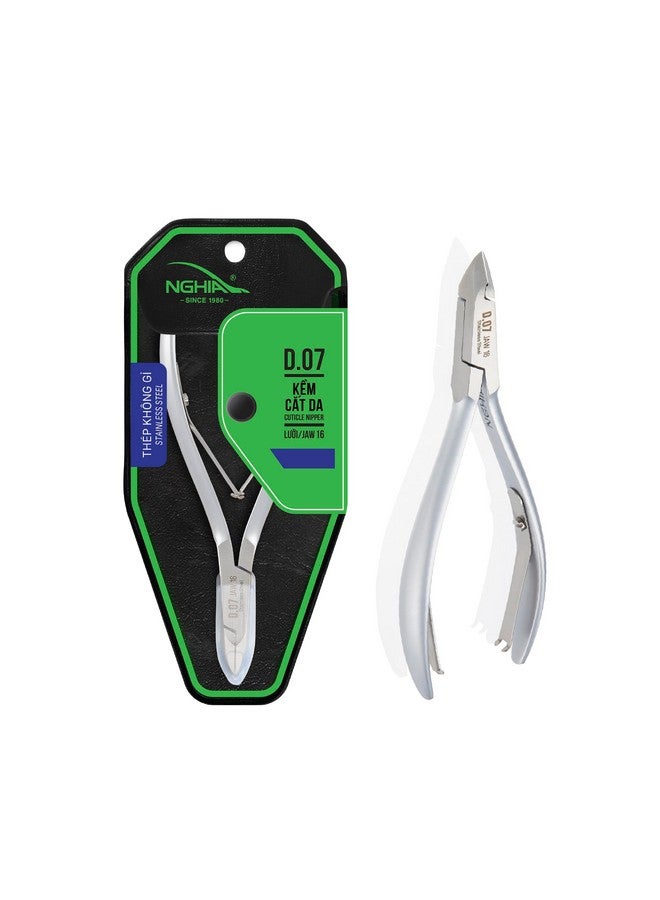 NGHIA Cuticle Nipper - D-07 Jaw 16 | Stainless Steel | Durable And Sharp | Ergonomic Design | Grey Plated | Ideal For Salons And Home Use - Image 1