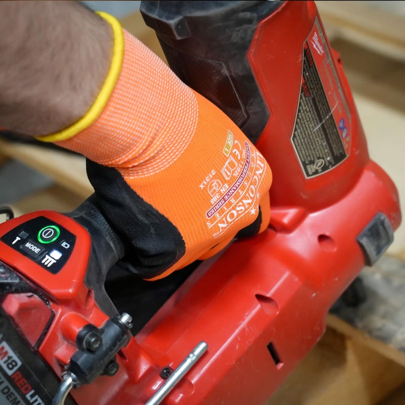 Linconson 12 Pack Safety Performance Series Construction Mechanics Work Gloves (S (Pack Of 12)  Orange) - Image 3