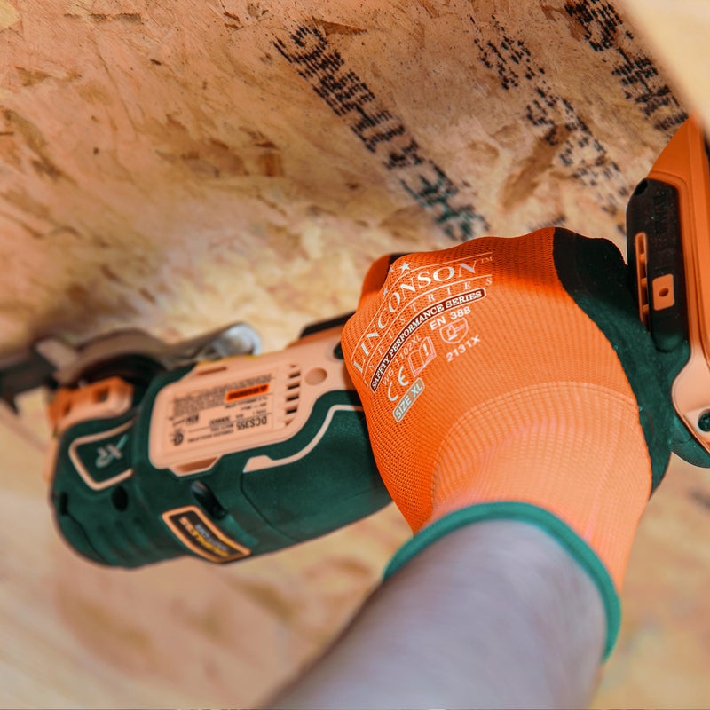 Linconson 12 Pack Safety Performance Series Construction Mechanics Work Gloves (S (Pack Of 12)  Orange) - Image 4