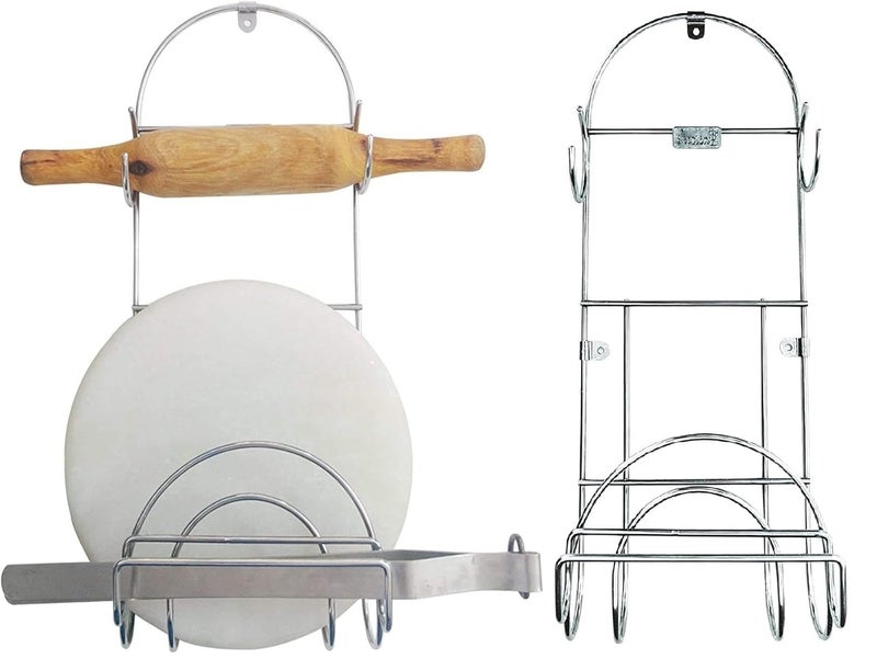 Storia STORIA Built with Heavy Duty 55 mm 304 Grade Stainless Steel Wire Chakla Belan Stand Bathroom Shelf and Soap Dish Set of 3 Pieces Combo  - Image 5