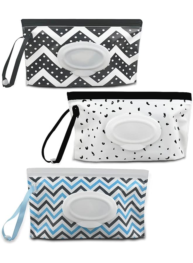 Oasisgalore 3 Pack Wipes Dispenser Container For Travel Wet Baby Wipes Box Portable Tissue Warmer Wet Toilet Paper Holder - Image 1