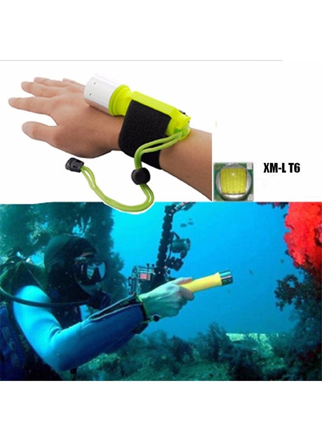 NIBEMINENT - LED Adjustable and Waterproof Torch Light Green/Silver 16x7x7cm - Image 1