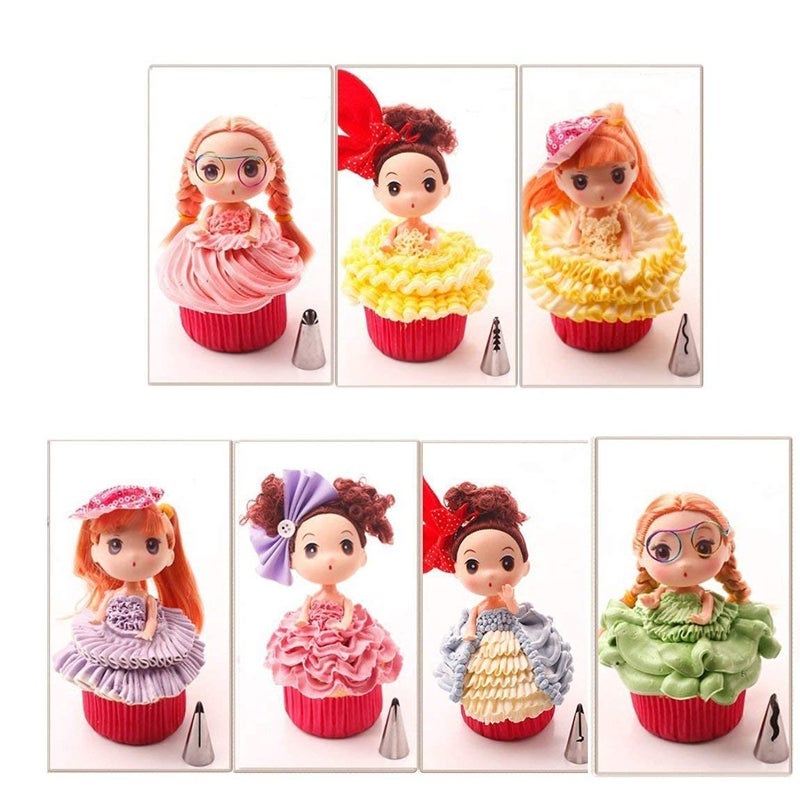 BAKING SET طقم الخبز 52 قطعة مجموعة فوهات تزيين الكريمة من الفولاذ المقاوم للصدأ لتزيين الكب كيك والمعجنات والحلويات والتارت والفطائر والكيك أدوات التزيين قابلة لإعادة الاستخدام وقابلة للغسل - Image 2