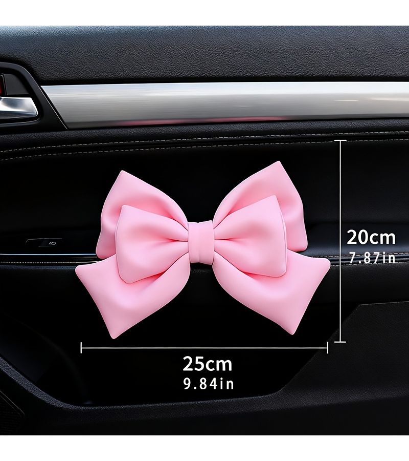Pink Large 9.84inch Adorable Heart Bow For Car Door Steering Wheel Decor - Image 5