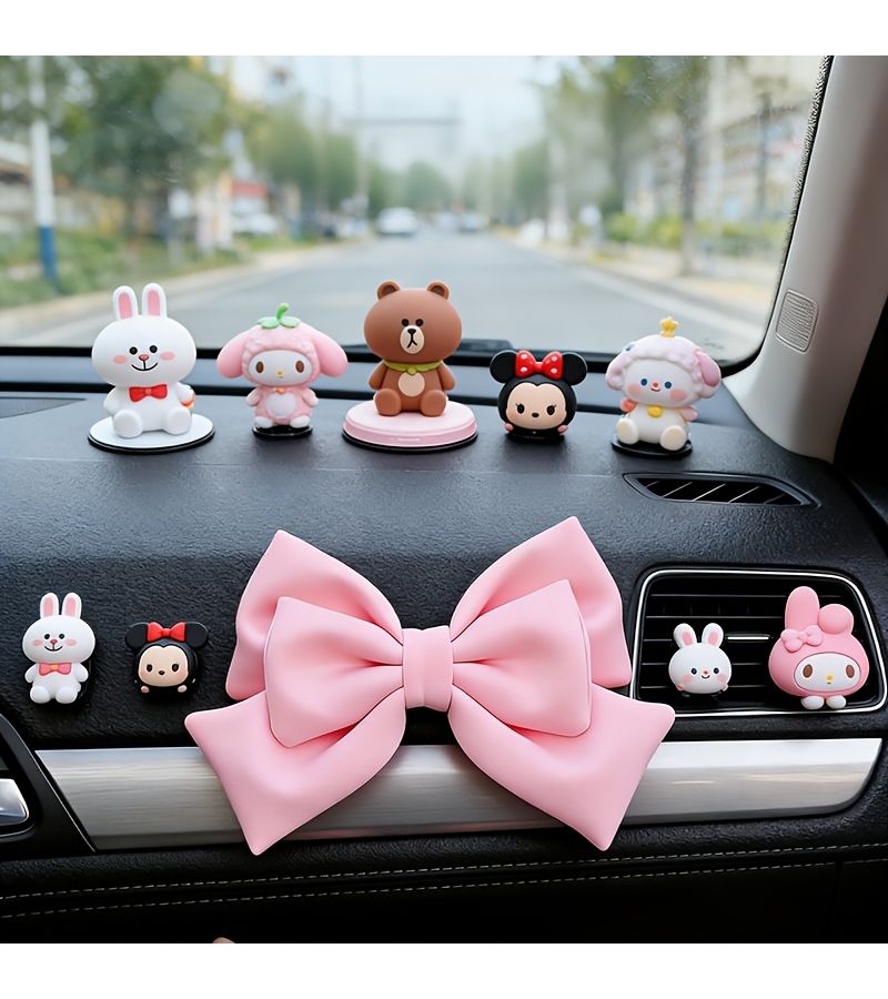 Pink Large 9.84inch Adorable Heart Bow For Car Door Steering Wheel Decor - Image 4