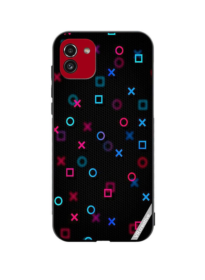 VR CREATIVE Protective Case Cover For Samsung Galaxy A03 Playstation Abstract Design Multicolour - Image 1