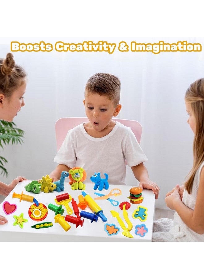 iShyan Playdough Tools For Kids, 24 Pieces Play Dough Tools Set With Rolling Pins,Playdough Cutters,Playdough Extruders,Scissor - Image 4