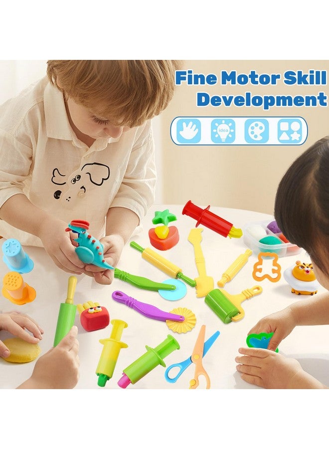 iShyan Playdough Tools For Kids, 24 Pieces Play Dough Tools Set With Rolling Pins,Playdough Cutters,Playdough Extruders,Scissor - Image 3