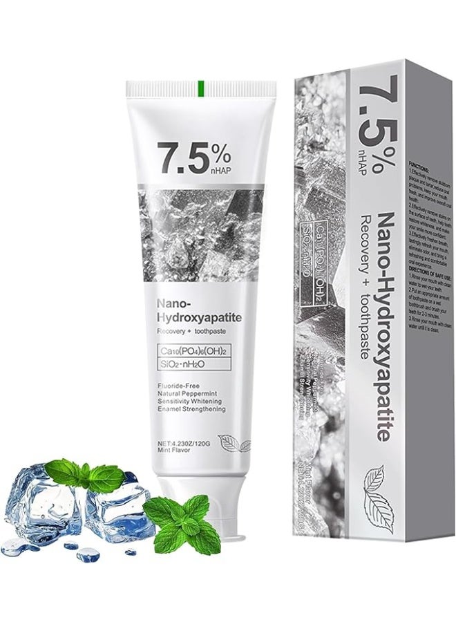 ORALHOE 7.5% Hydroxyapatite Toothpaste for Advanced Enamel Protection,Appropriate for Sensitive Teeth,Gentle and Effective Formula,Fresh Mint