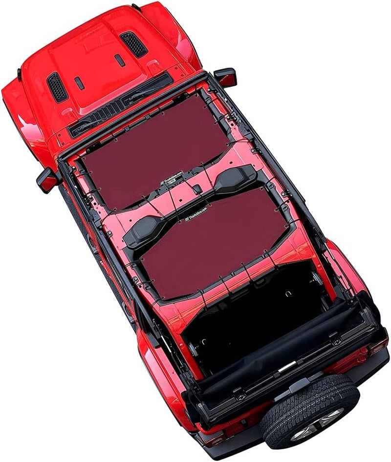 Shadeidea Sun Shade for Jeep Wrangler JL (2018 - Current) 4 Door - Wine Red UV Blocker Mesh Screen Cover - Image 1