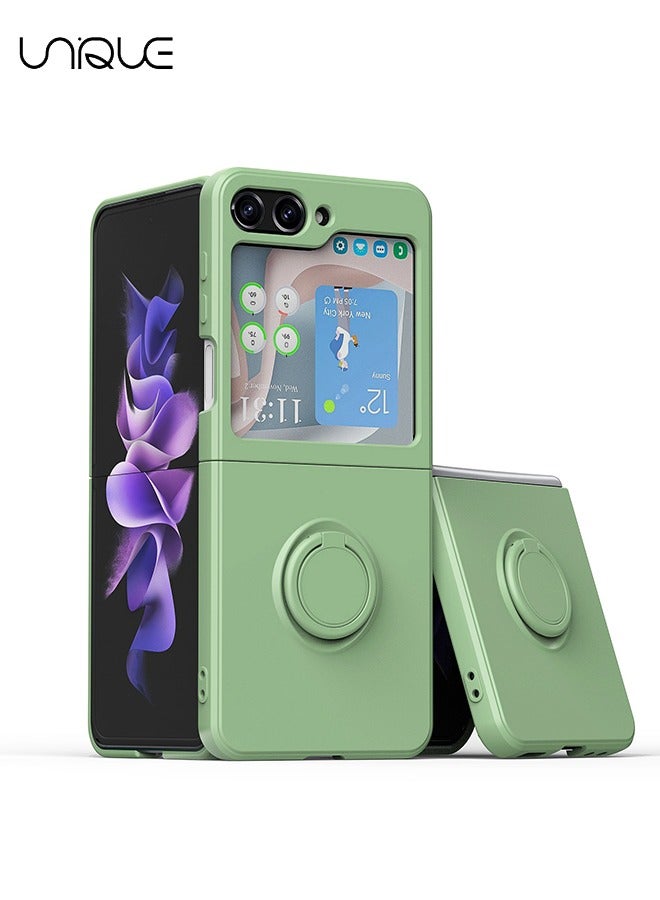 Unique For Samsung Galaxy Z Flip 5 Phone Case with Ring Stand Shockproof Full Body Protection Phone Case for Galaxy Z Flip 5 5G 6.7 Inch, Mint Green - Image 1