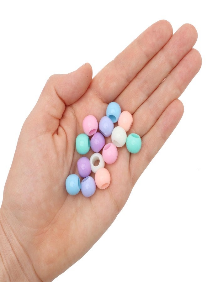 Craft Making Shop 300 Acrylic Large Hole Beads for Crafts and for Hair 10mm x 12mm Acrylic Barrel Beads with 5.7mm Large Hole, Pastel Assortment - Image 2