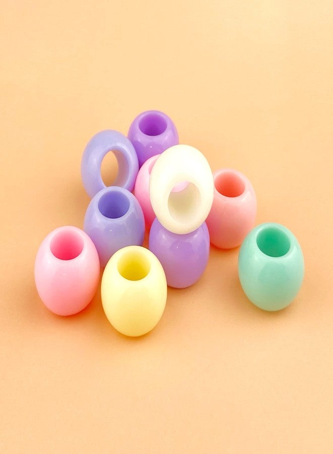 Craft Making Shop 300 Acrylic Large Hole Beads for Crafts and for Hair 10mm x 12mm Acrylic Barrel Beads with 5.7mm Large Hole, Pastel Assortment - Image 4