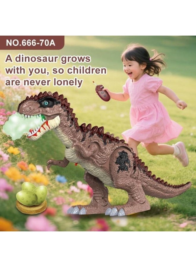 لعبة ديناصور ريموت كنترول للأطفال – بخاصية الرش والمشي ووضع البيض – تصميم تيرانوصور واقعي مع تأثير الضباب – لعبة تفاعلية تعليمية – تشمل بيض ديناصور وجهاز تحكم – مناسبة من عمر 3 سنوات – اللون قد يختلف - Image 5