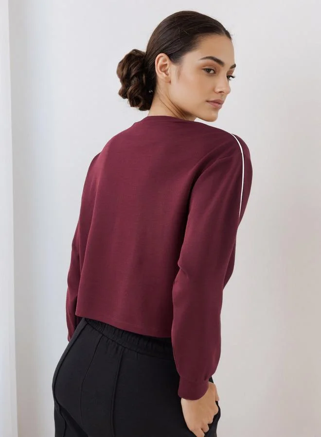 Splash Active  Piping Detail T-shirt with Long Sleeves for Women | Best Price UAE