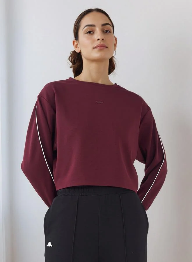 Piping Detail T-shirt with Long Sleeves