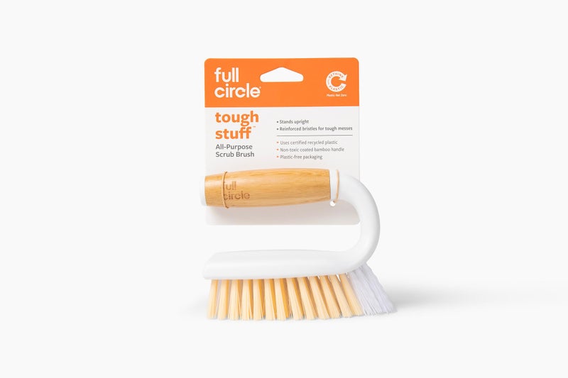 Full Circle Tough Stuff, All-Purpose Scrub Brush, Tile, Grout, White - Image 3
