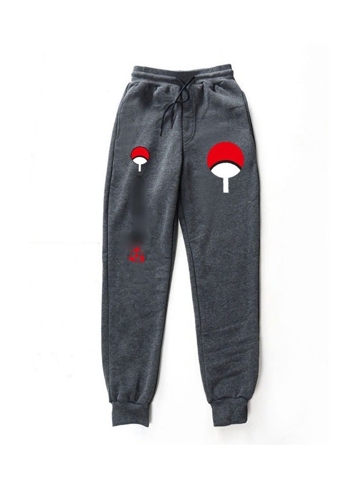 KUYING Anime Naruto Fashion Fleece Loose Legged Sports Pants  - Image 1