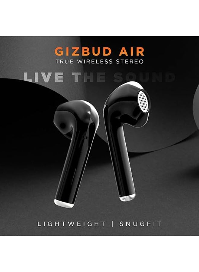 Gizmore Renewed - 801 Air Massive Playback Upto 25 Hr, Voice Assistant & Type C Fast Charge Bluetooth Headset (Black) - Image 2