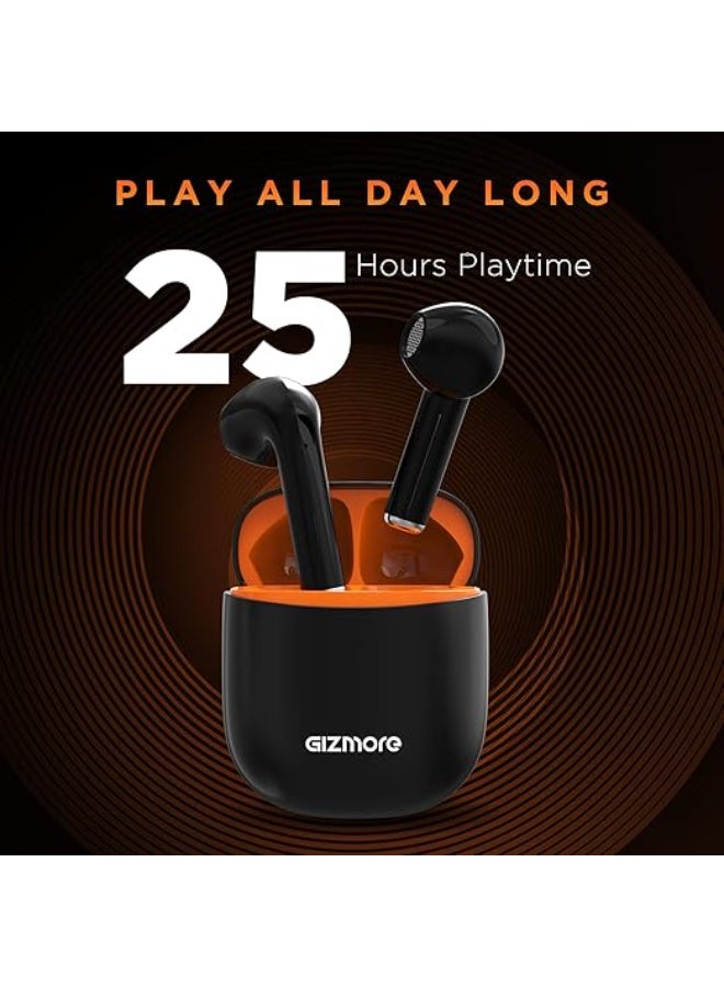 Gizmore Renewed - 801 Air Massive Playback Upto 25 Hr, Voice Assistant & Type C Fast Charge Bluetooth Headset (Black) - Image 3