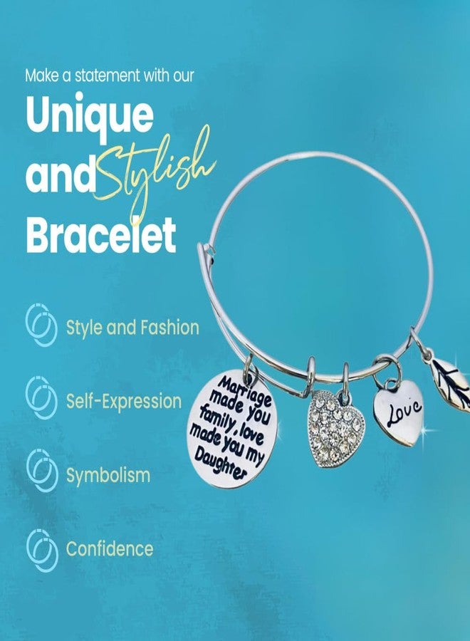 Infinity Collection Daughter In Law Gift, Wedding Bracelet Gift for Bride Step Daughter Gift New Daughter Bracelet Jewelry from Mother in Law Bonus Daughter (Love made you our Daughter) Bonus Daughter - Image 5