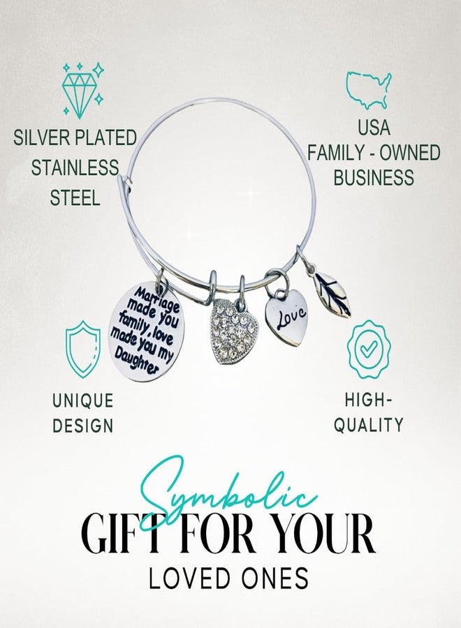 Infinity Collection Daughter In Law Gift, Wedding Bracelet Gift for Bride Step Daughter Gift New Daughter Bracelet Jewelry from Mother in Law Bonus Daughter (Love made you our Daughter) Bonus Daughter - Image 4