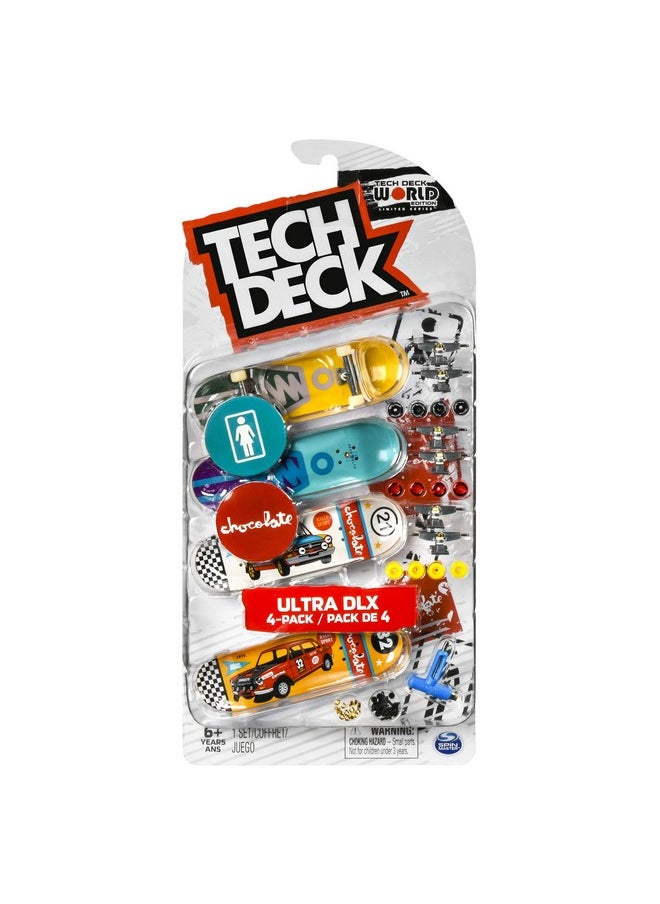 Tech Deck Techdeck Ultra Dlx 4 Pack 96Mm Fingerboard 2020 Crossover Girl/Chocolate  - Image 1