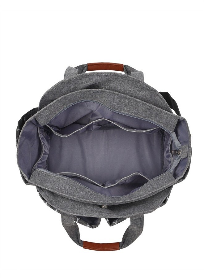 Generic Multifunctional Signature Diaper Bag With Changing Mat - Grey  - Image 4