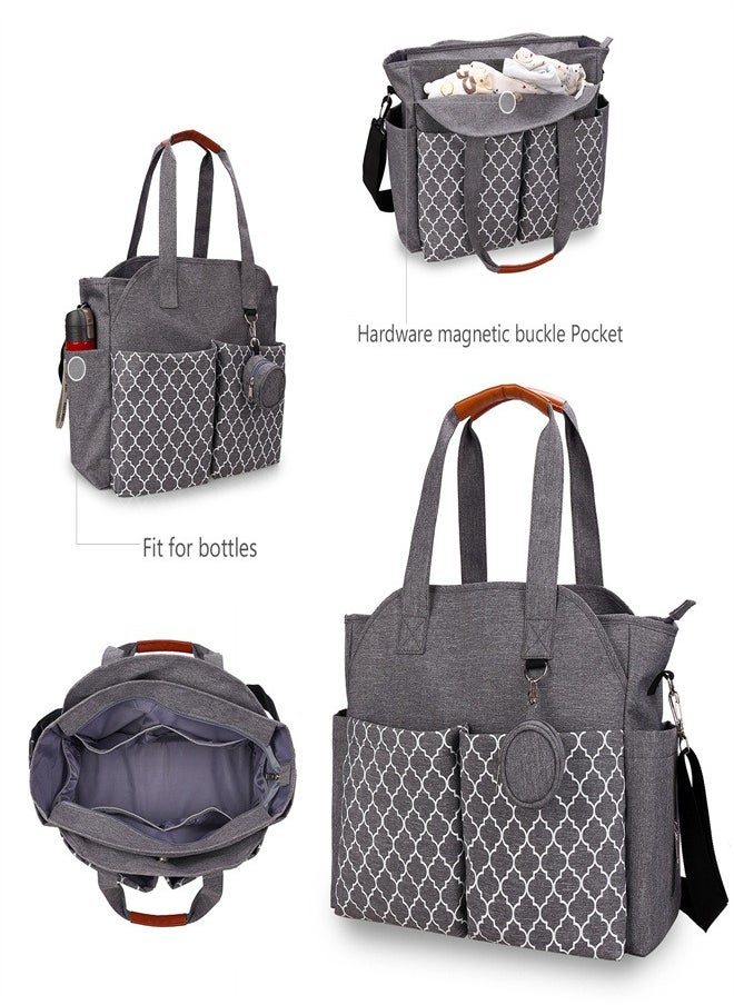 Generic Multifunctional Signature Diaper Bag With Changing Mat - Grey  - Image 5