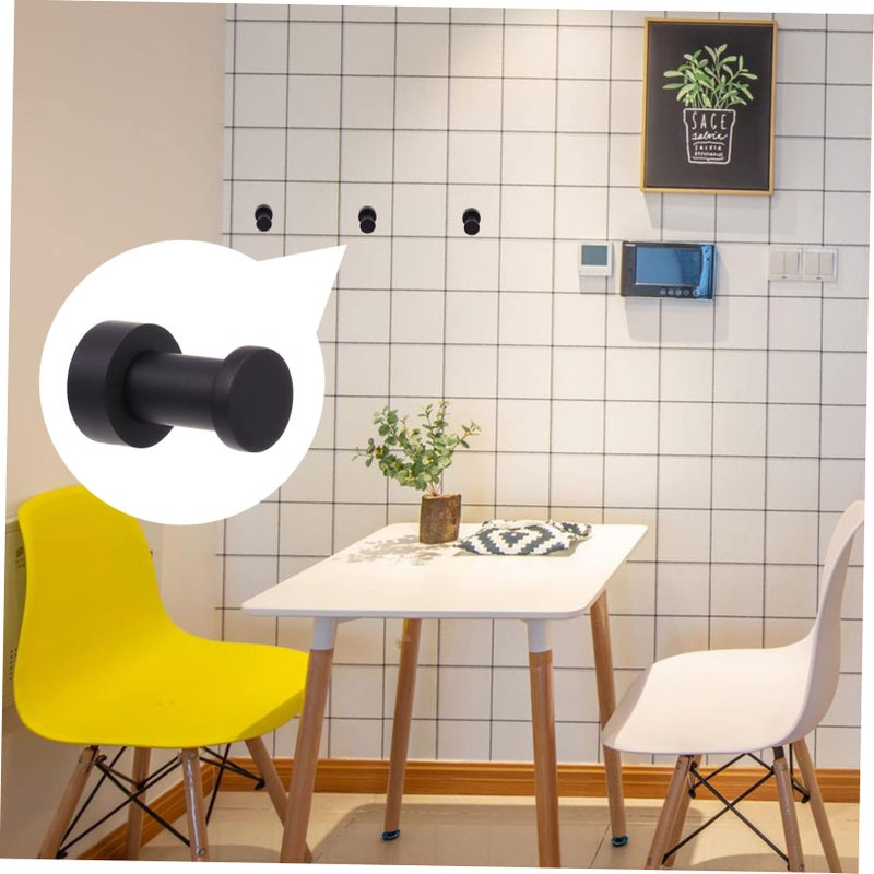 2Pcs Black Round Towel Hooks for Bathroom Shower Door Hangers - Image 3