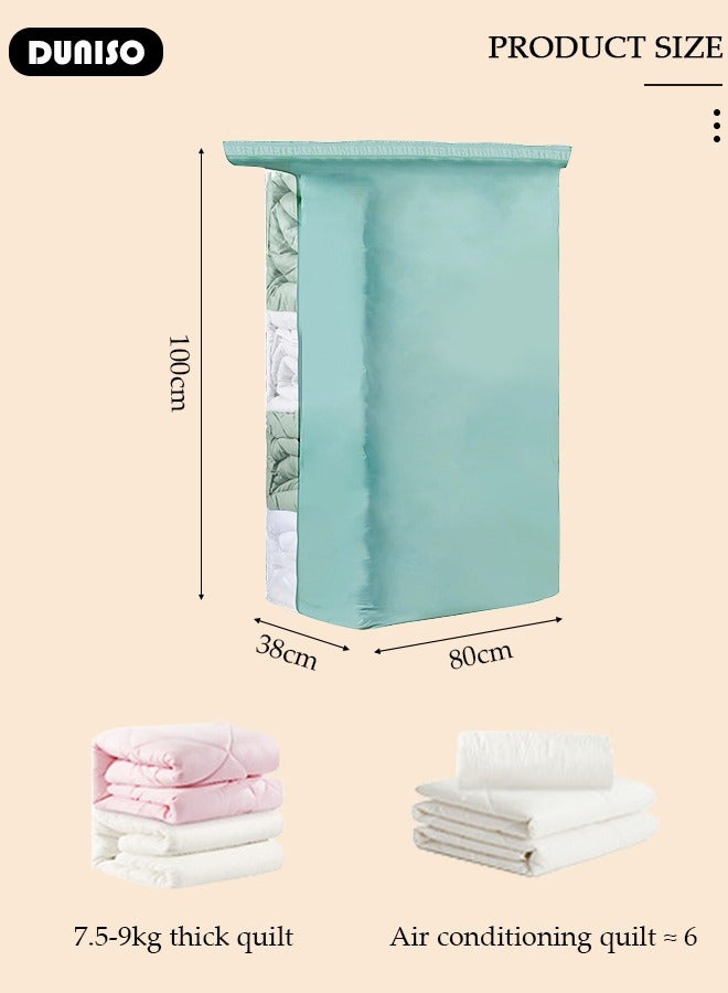 DUNISO 80×100×38 cm Jumbo Cube Vacuum Storage Bags-5 Compression Bags No Pump or Pump Needed Reusable Compression Bags Large Space Saver Home Packing Organizers for Packing, Clothes, Comforters, Blankets - Image 4
