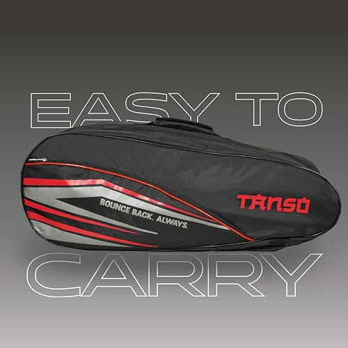 TANSO T-Blast Badminton Kit Bag | Spacious Racket Bag with Two Large Compartments and Separate Shoe Compartment | Front Zipper Pocket and Adjustable Straps - Image 2