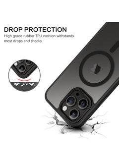 بنتوبين جراب BENTOBEN المغناطيسي لهاتف iPhone 13 Pro Max، [متوافق مع MagSafe] جراب واقٍ شفاف غير لامع مضاد لبصمات الأصابع ومضاد للصدمات للنساء والرجال لهاتف iPhone 13 Pro Max 6.7 بوصة، أسود  - Image 4