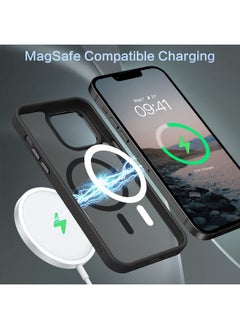بنتوبين جراب BENTOBEN المغناطيسي لهاتف iPhone 13 Pro Max، [متوافق مع MagSafe] جراب واقٍ شفاف غير لامع مضاد لبصمات الأصابع ومضاد للصدمات للنساء والرجال لهاتف iPhone 13 Pro Max 6.7 بوصة، أسود  - Image 2