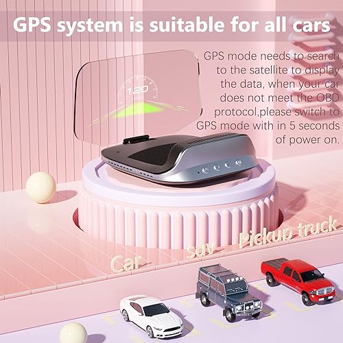 AZIJYV Heads Up Display for Cars C3, Obd2 Gauge Display with Speed, Water Temperature, Fuel Consumption, Overspeed Alarm, Specular Projection Car Speedometer Display Suitable for All Cars - Image 5