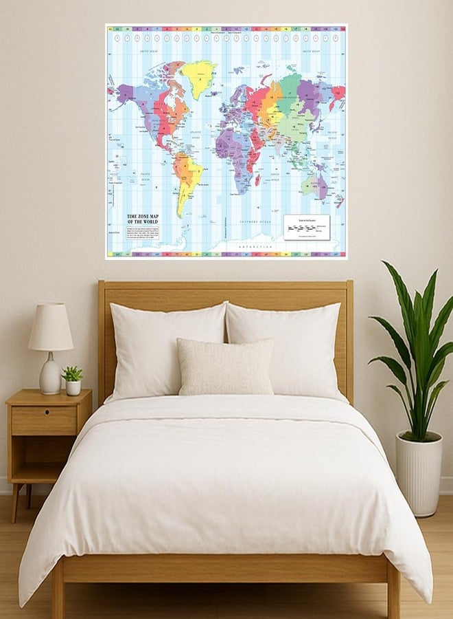 MapSherpa Cosmographics: Time Zone Wall Map of the World - Compact - 56 x 40 cm - Front Lamination - Image 2