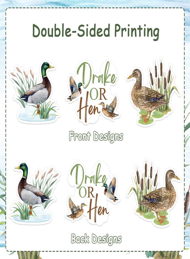 Balterever Mallard Duck Gender Reveal Decorations 24PCS Drake Or Hen Gender Reveal Cake Cupcake Toppers Duck Hunting Baby Shower Table Decorations for Drake or Hen Supplies - Image 5