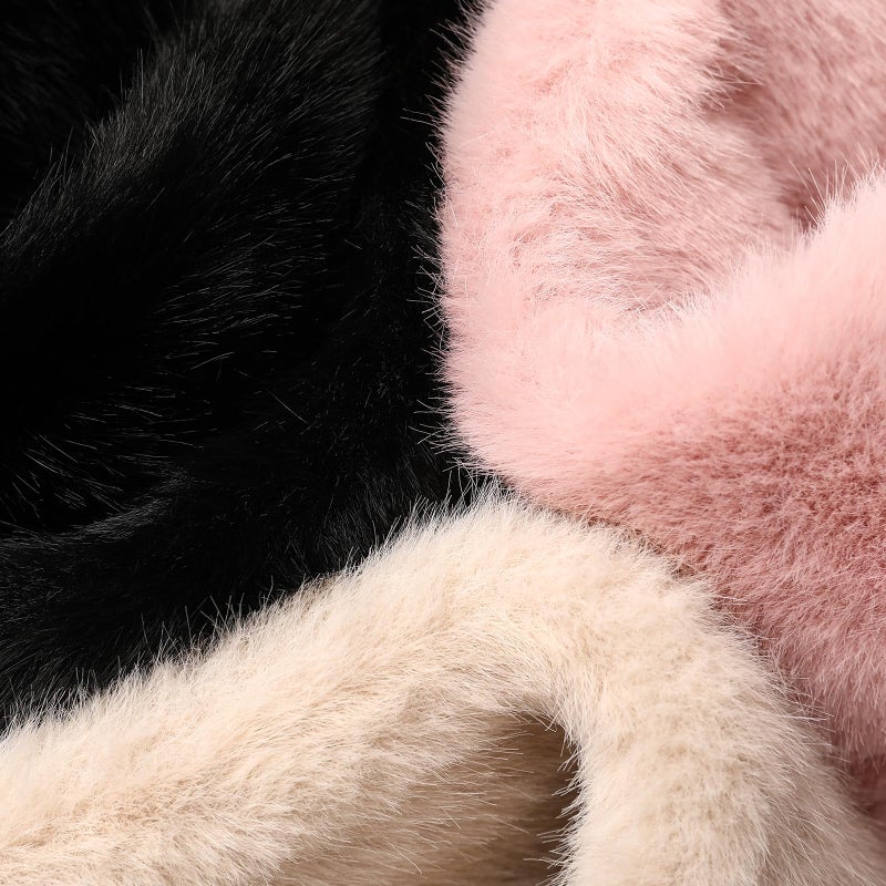 TOBEHIGHER TZ Bucket Hat Scarf Set for Women Winter, Faux Fur Winter Hats for Women with Brim Plush, Thick Neck Warmer Scarf for Women - Image 5