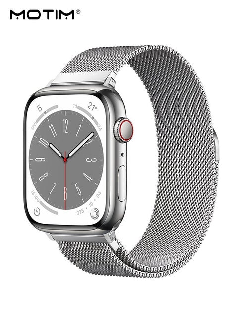 Stainless Steel Milanese Mesh Loop Apple Watch Band 38mm/40mm/41mm, iWatch Magnetic Metal Strap Replacement Strap Wristband for iwatch Series Ultra SE Series 10/9/8/7/6/5/4/3/2/1