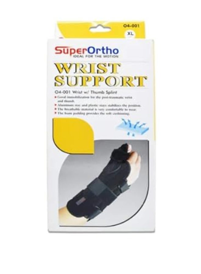 سوبر اورثو Super Ortho Wrist Support O4-001 Wrist w/Thumb Splint Good Immobilization for the post-traumatic wrist - Image 1