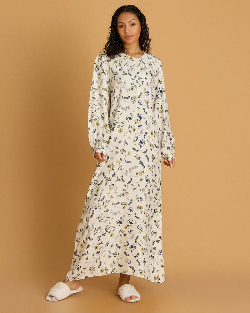 Redtag Women White Printed Nightgown