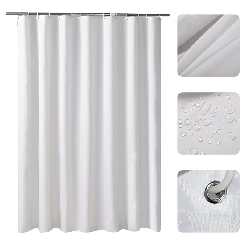 1 قطعة ستائر دش مقاومة للماء لفصل الحمام، ستائر حمام مقاومة للماء، قماش بوليستر أحادي اللون، إكسسوارات الحمام - Image 3