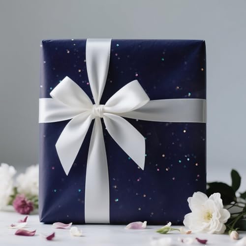 Ueerdand Blue Glitter Tissue Paper for Gift Bags 36 Sheets 14x20 Inch - Recyclable Wrapping Paper for Weddings, Birthdays, Party & Festival Decorations DIY Craft Supplies - Image 3