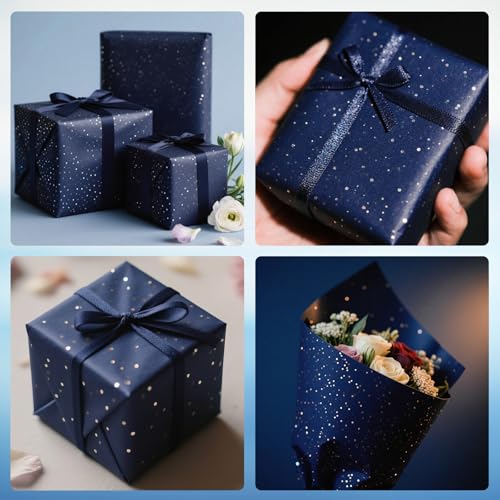 Ueerdand Blue Glitter Tissue Paper for Gift Bags 36 Sheets 14x20 Inch - Recyclable Wrapping Paper for Weddings, Birthdays, Party & Festival Decorations DIY Craft Supplies - Image 5