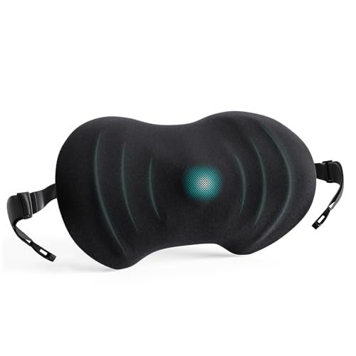BYMECOST Lumbar Support Pillow Ergonomic Back Cushion for Office Chair with Adjustable Straps Detachable Breathable CoverMemory Foam Car Lumbar Pillow Back Support Pillow for Car OfficeBed RestABlack - Image 1