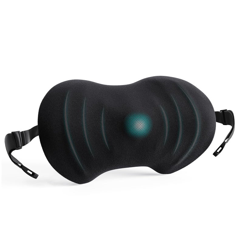 BYMECOST Lumbar Support Pillow Ergonomic Back Cushion for Office Chair with Adjustable Straps Detachable Breathable CoverMemory Foam Car Lumbar Pillow Back Support Pillow for Car OfficeBed RestABlack - Image 2