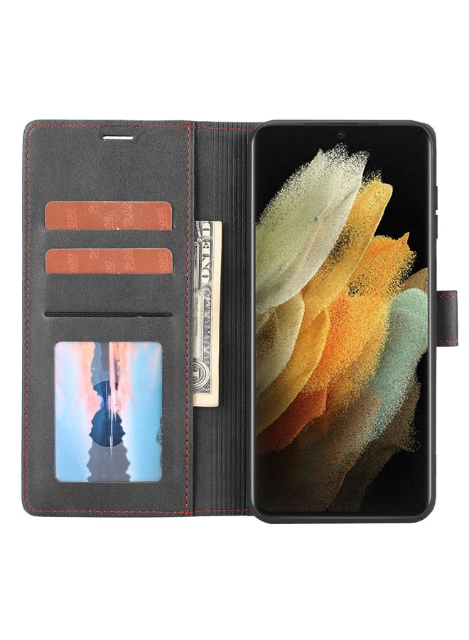 S-TOP Case For Samsung Galaxy S21 Ultra 5G Classic Wallet Flip Leather Phone Case - Image 4